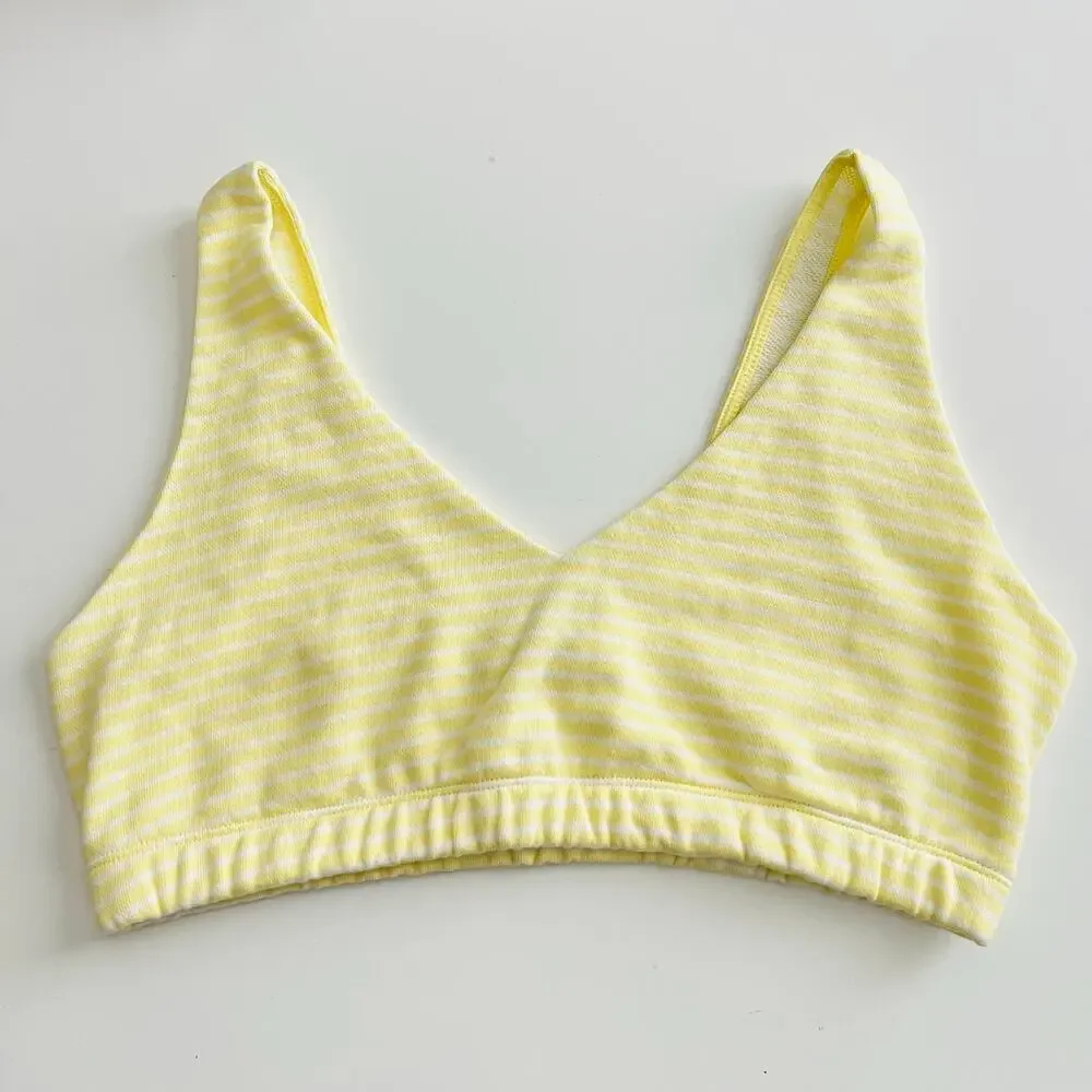 Wild Fable French Terry Bralette yellow white stripe